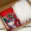 CHRISTMAS STOCKING - SANTA’S CART / red