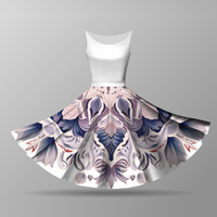 WATERCOLOR FLORAL PAT. 1 - big circle skirt panel