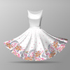  FLOWERS (pat. 7) / white - circle skirt panel