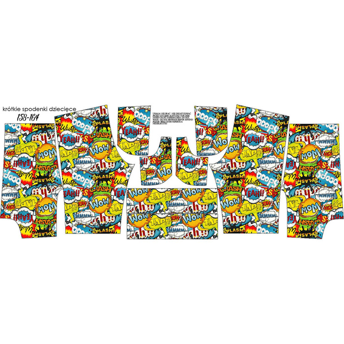 KID`S SHORTS (RIO) - COMIC BOOK - looped knit fabric (146/152)