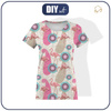 WOMEN’S T-SHIRT - FLAMINGOS AND ROSETTES - single jersey XXS