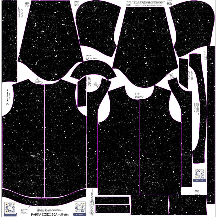 KINDERPARKA (ARIEL) - BETON / schwarz - Nähset (122/128)