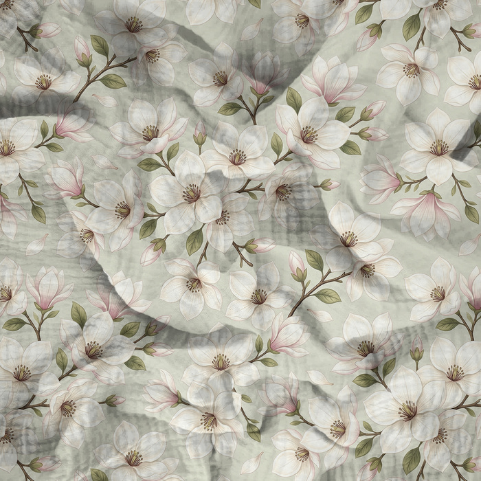 PASTEL FLOWERS WZ. 24 - Mušelín bavlněný