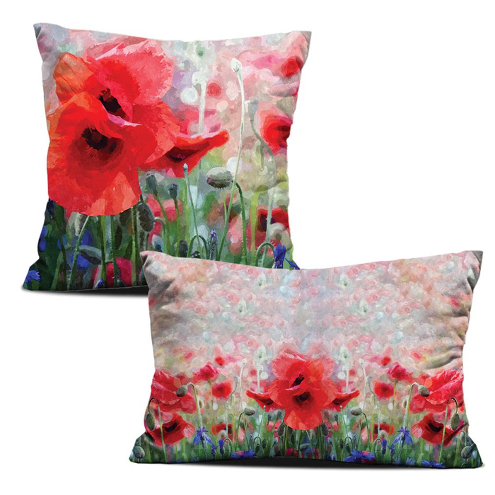 DEKO-KOPFKISSEN - MOHNBLUMEN Ms. 1