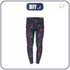 THERMO LEGGINSY DZIEWCZĘCE (DORA) 92 - FOLKOWY FLORAL wz. 1 / czerwony (FOLKOWY LAS) - zestaw do uszycia