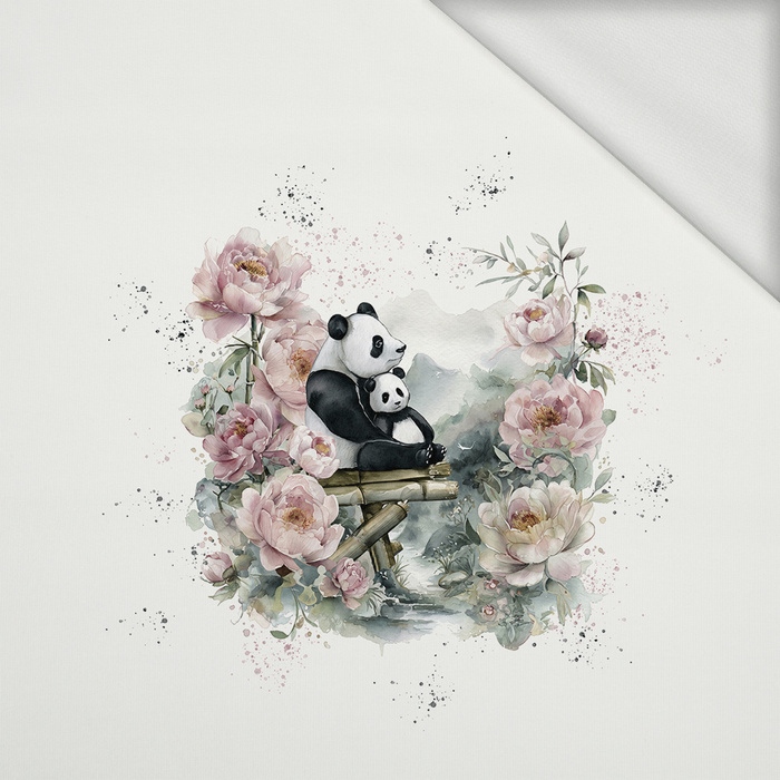 PANDA FAMILY - panel (75cm x 80cm) looped knit