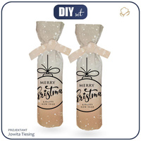 POKROWIEC NA BUTELKĘ -  MERRY CHRISTMAS wz. 1 - DIY set