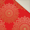 MANDALA m. 5 / rot - Polster- Velours