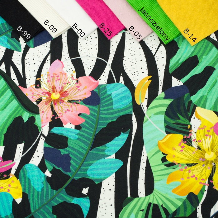 TROPICAL LILIES - Viscose jersey WE210