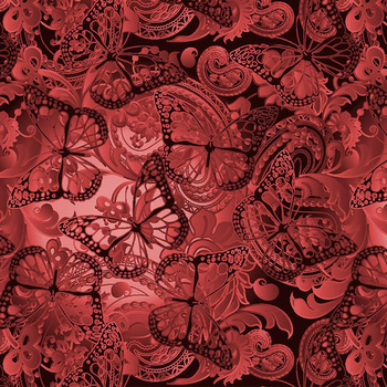 LACE BUTTERFLIES / red