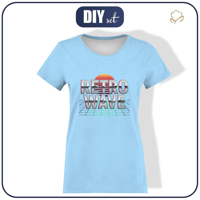 WOMEN’S T-SHIRT - RETRO WAVE / light blue - single jersey XL