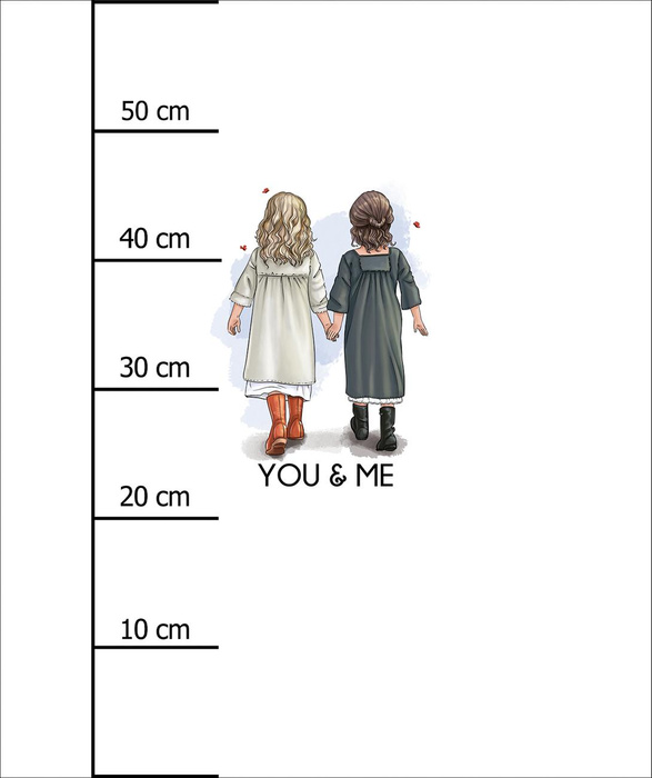 YOU & ME / girls - PANEL (60cm x 50cm) tkanina bawełniana