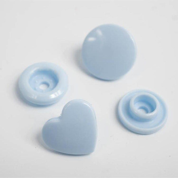 Patentky KAM srdce 12mm - baby blue 10 sad