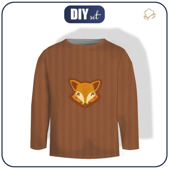 Longsleeve - LIS / brązowy - single jersey (86/92)