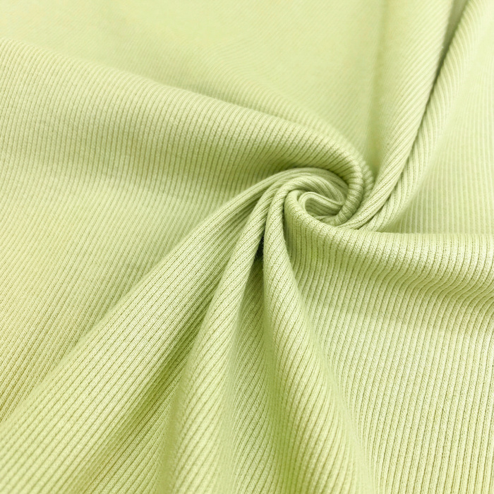 Rib Jersey fabric Unicolour - Lime Cream (D-205) 