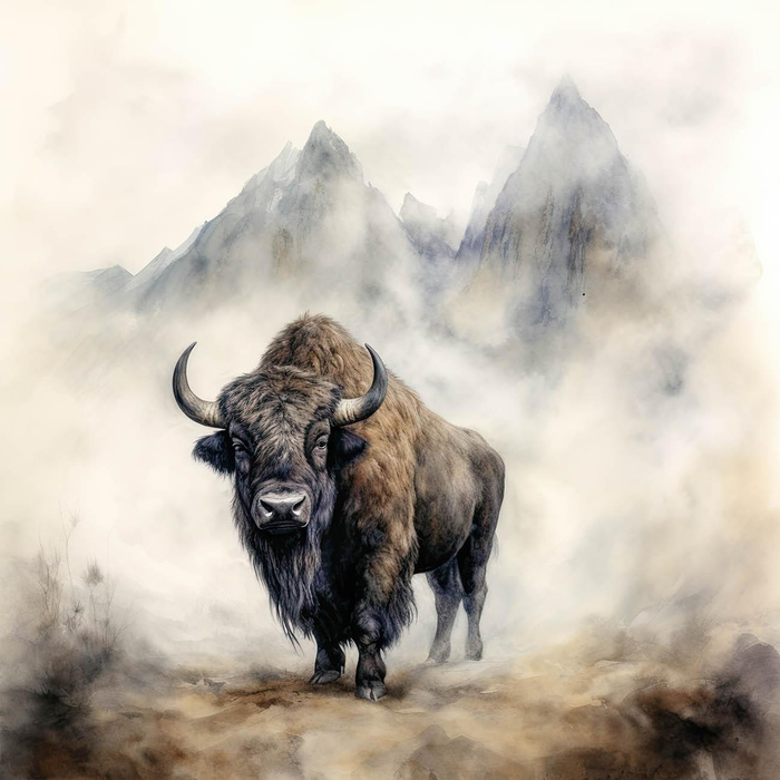 BISON - panel (75cm x 80cm) tkanina bawełniana