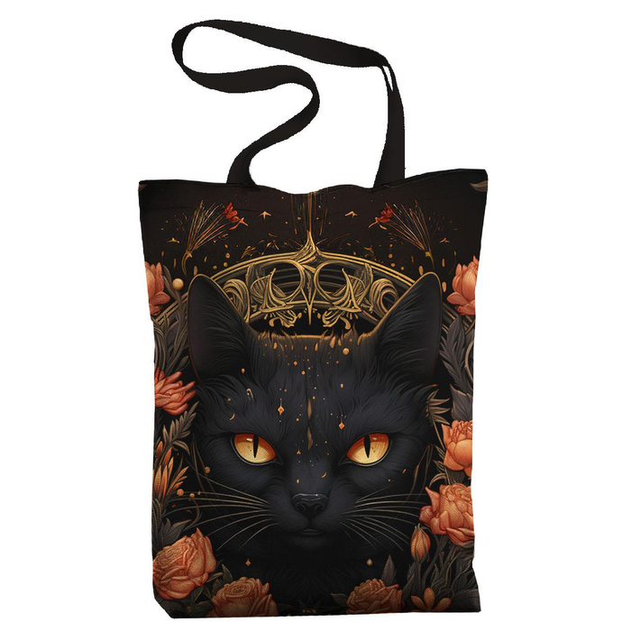 SHOPPERKA - GOTHIC CAT - tkanina wodoodporna - zestaw do uszycia