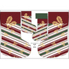 Christmas Stocking Set - HOLLY / stripes pat. 2