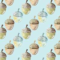 DIAGONAL ACORNS (FOREST ANIMALS)