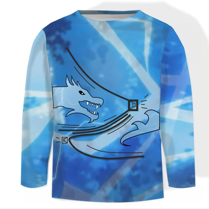 LONGSLEEVE - MODRÝ  NINJA - single jersey (146/152)