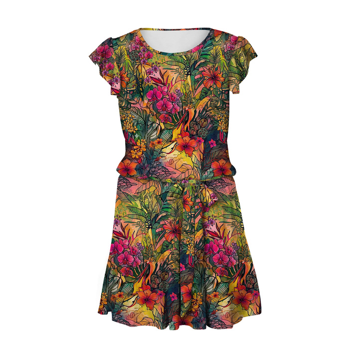 SUKIENKA "EMMA" - NEON JUNGLE WZ. 6 - Jersey wiskozowy z elastanem