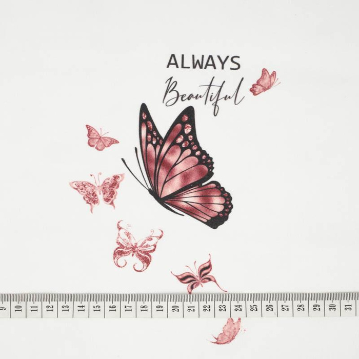 ALWAYS BEAUTIFUL (BROKÁTOVÍ MOTÝLI) / bílá - PANORAMICKÝ PANEL 60 cm