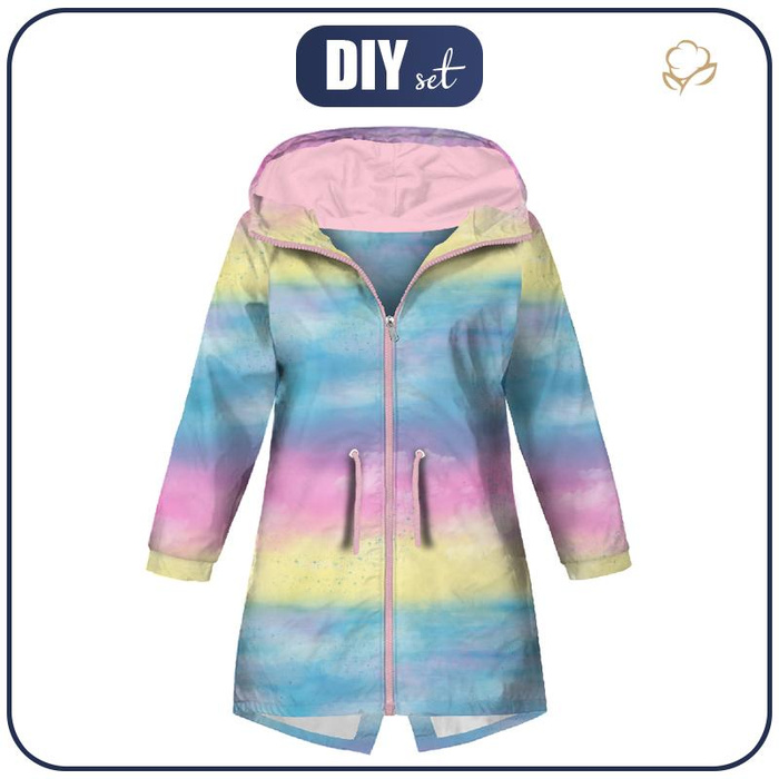 KIDS PARKA (ARIEL) - RAINBOW OCEAN pat. 1 - softshell (110/116)