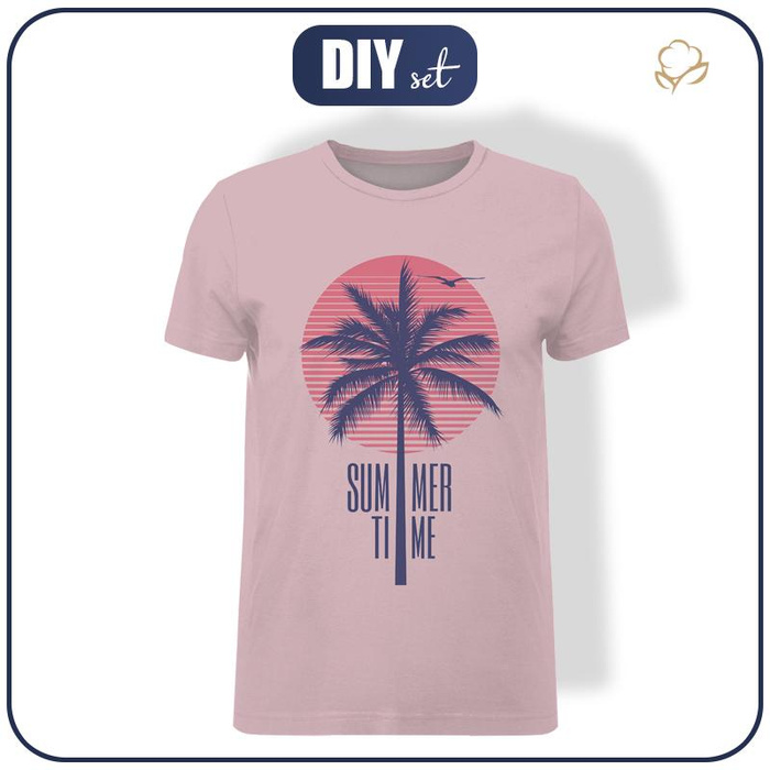 HERREN T-SHIRT -  SUMMER TIME / rosa - Single Jersey XXL
