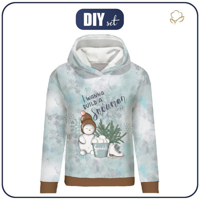 BLUZA DAMSKA (POLA) CLASSIC Z KAPTUREM - I WANNA BUILD A SNOWMAN (ZIMA W MIEŚCIE) -  dzianina pętelkowa  L