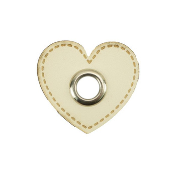 Washer with eyelet Heart - vanilla