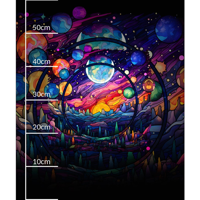 NEON GALAXY WZ.14 - panel (60cm x 50cm) Hydrophobic brushed knit