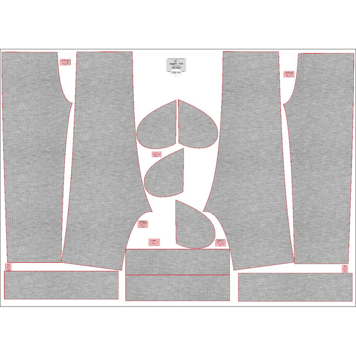 KID'S JOGGERS (ROBIN) - MELANGE LIGHT GRAY - sewing set (98/104)