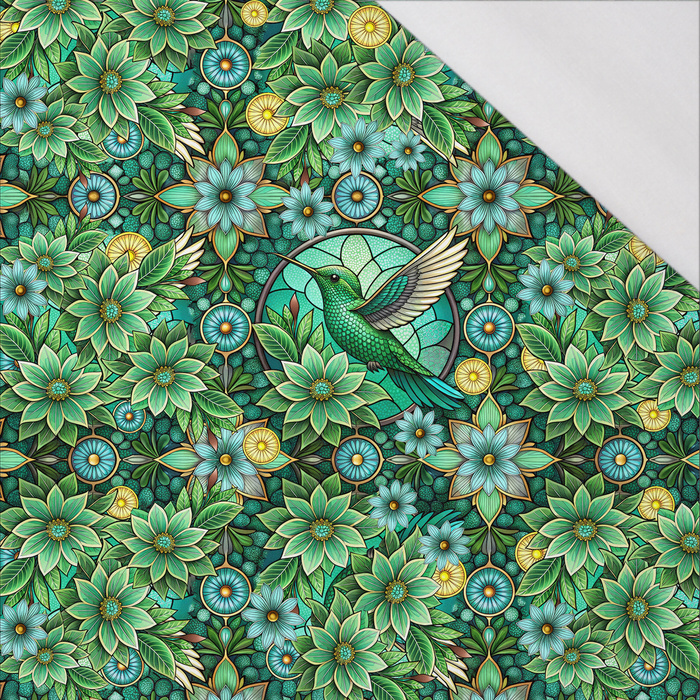 Stained Garden m. 15 (FLOWERS) - panel (60cm x 50cm) SINGLE JERSEY 