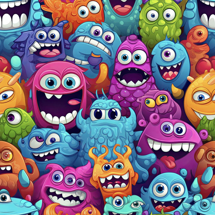 CRAZY MONSTERS PAT. 3 - Hydrophobic brushed knit