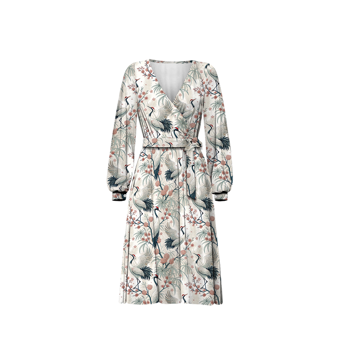 UMSCHLAG ELEGANTES MIDI KLEID (BIANCA) - Japanese Garden wz.1 - Nähset M