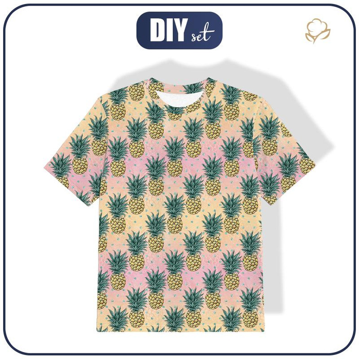 KID’S T-SHIRT- TROPICAL PINEAPPLES - single jersey (128/134)