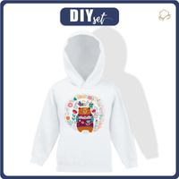 DZIECIĘCA BLUZA Z KAPTUREM (ALEX) - MIŚ / wianek - zestaw do uszycia