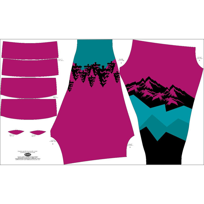 SPORTS LEGGINGS - WINTER MOUNTAIN - sewing set - L