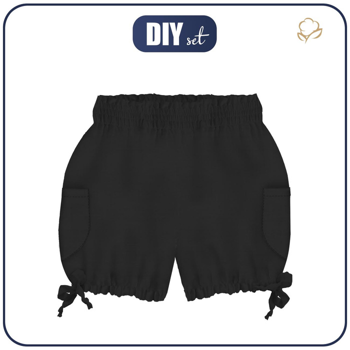 KID`S PUMPY SHORTS - BLACK - sewing set