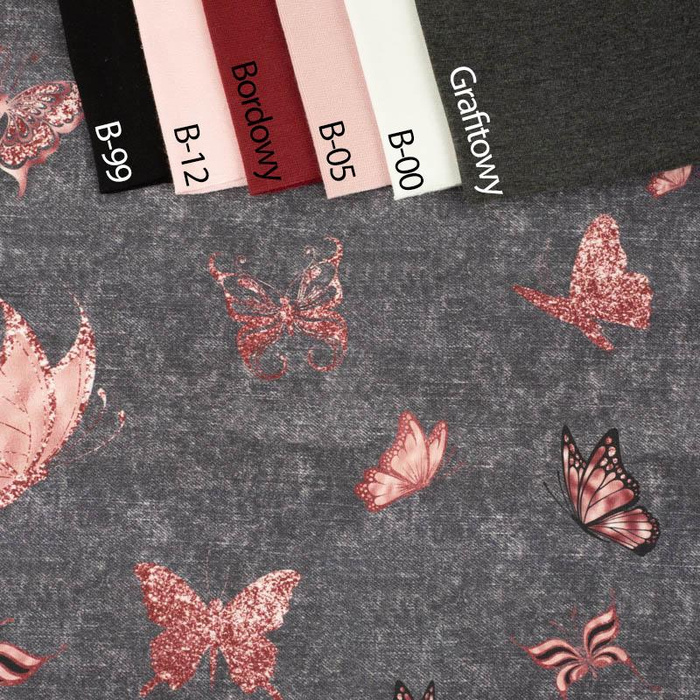 MOTYLE (BROKATOWE MOTYLE) / ACID WASH SZARY