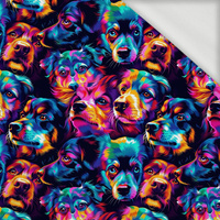 COLORFUL DOGS - looped knit fabric