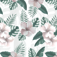 HIBISCUS Pat. 2 / white - Viscose jersey