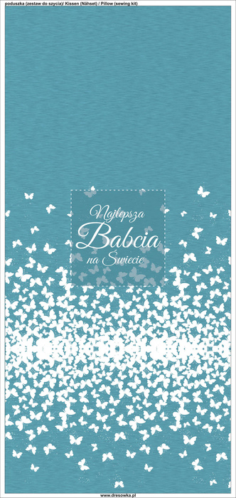 POLŠTÁŘ 45x45 - NAJLEPSZA BABCIA NA ŚWIECIE / motýli - Sada šití