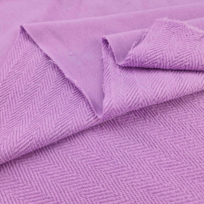 Wendbarer French Terry mit Fischgrätmuster - ORCHID/MR-35 (P290j)