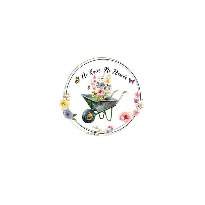 NO RAIN NO FLOWER - PANEL (60cm x 50cm) tkanina wodoodporna