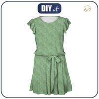 DRESS "EMMA" - GOLDEN CORALS (GOLDEN OCEAN) / mint - Viscose jersey with elastane S