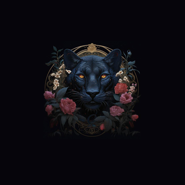 GOTHIC PANTHER - panel (60cm x 50cm) SINGLE JERSEY