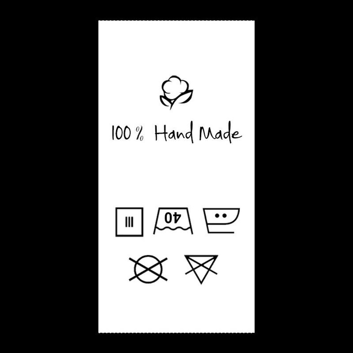 Textillabel mit Waschanweisungen - 40 Grad - groß - 9 Stck Set