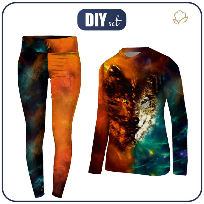 THERMO KOMPLET DAMSKI (JANE) - WILK / GALAKTYKA - zestaw do uszycia XL