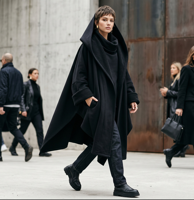 French terry TWILL/ HEAVY 700g - BLACK